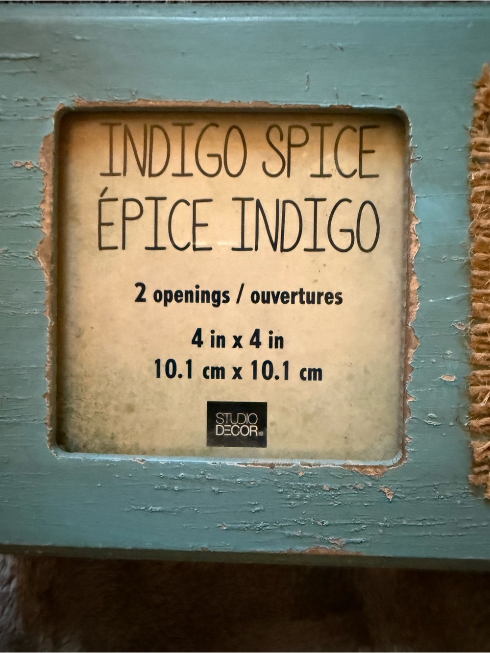 Studio Decor Indigo Spice Distressed Blue Double Picture Frame